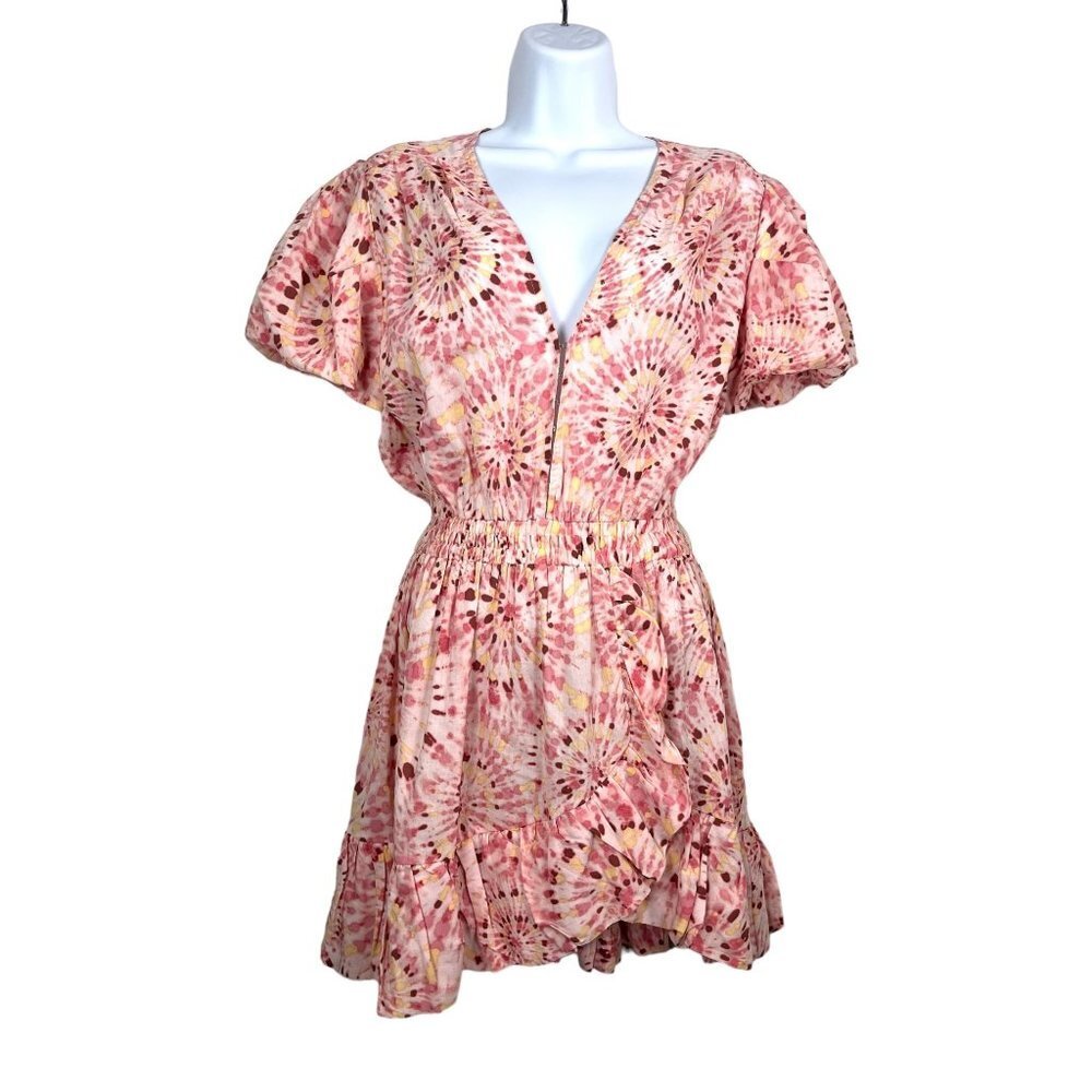 Misa Los Angeles Pink Tie-Dye Mini Dress
